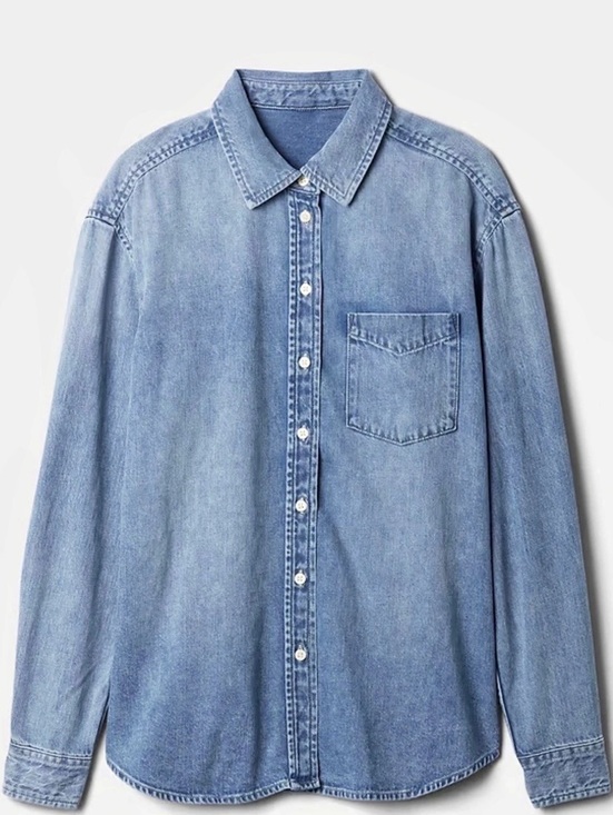 GAP Tops - Gap Cotton Oversized Denim Shirt Small NWT